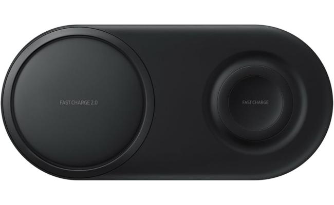 Samsung Wireless Charger DUO Pad, up to 25W with Fast Charge 2.0 Qi compatible, Charge wearable devices like Phones & buds & smart watch, 2 devices at once - Black